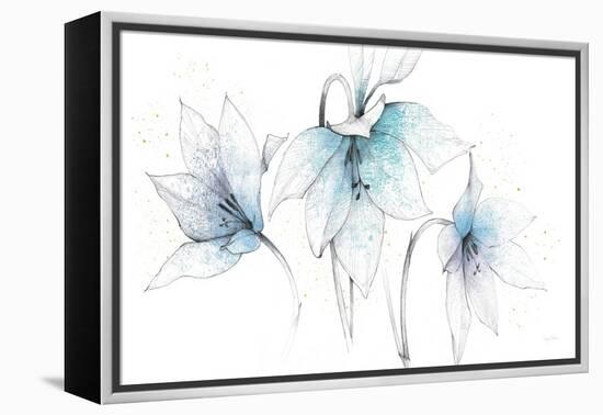 Blue Graphite Floral Trio-Avery Tillmon-Framed Stretched Canvas