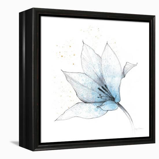 Blue Graphite Flower IX-Avery Tillmon-Framed Stretched Canvas