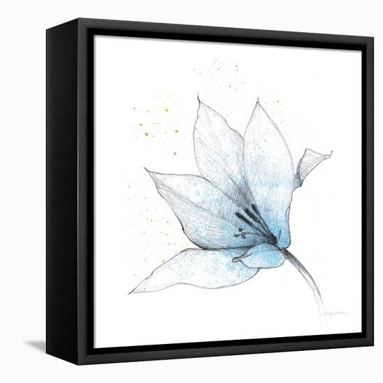 Blue Graphite Flower IX-Avery Tillmon-Framed Stretched Canvas
