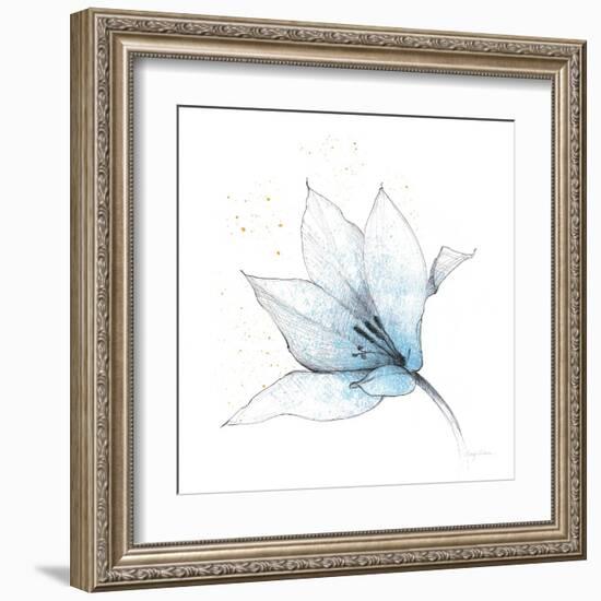 Blue Graphite Flower IX-Avery Tillmon-Framed Art Print