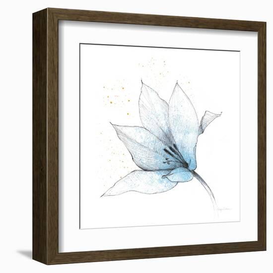 Blue Graphite Flower IX-Avery Tillmon-Framed Art Print