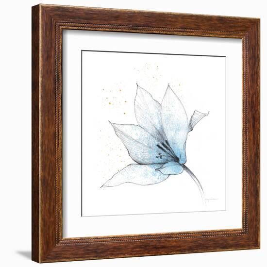 Blue Graphite Flower IX-Avery Tillmon-Framed Art Print