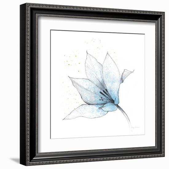 Blue Graphite Flower IX-Avery Tillmon-Framed Art Print