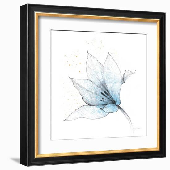 Blue Graphite Flower IX-Avery Tillmon-Framed Art Print