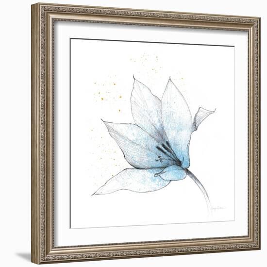 Blue Graphite Flower IX-Avery Tillmon-Framed Art Print