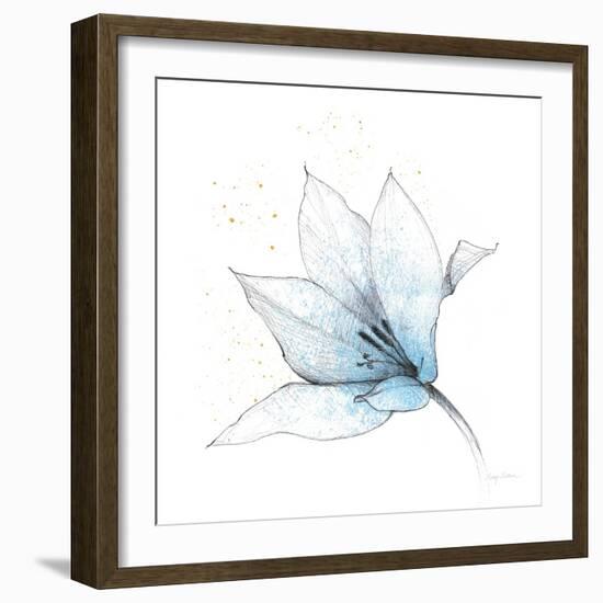 Blue Graphite Flower IX-Avery Tillmon-Framed Art Print