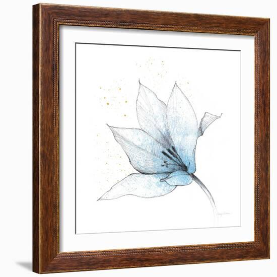 Blue Graphite Flower IX-Avery Tillmon-Framed Art Print