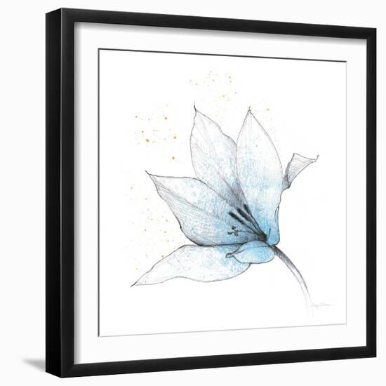 Blue Graphite Flower IX-Avery Tillmon-Framed Art Print