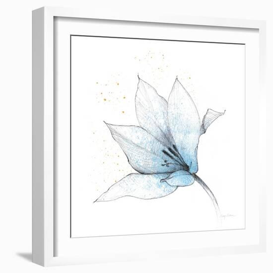 Blue Graphite Flower IX-Avery Tillmon-Framed Art Print