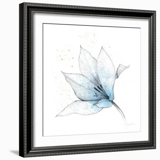 Blue Graphite Flower IX-Avery Tillmon-Framed Art Print