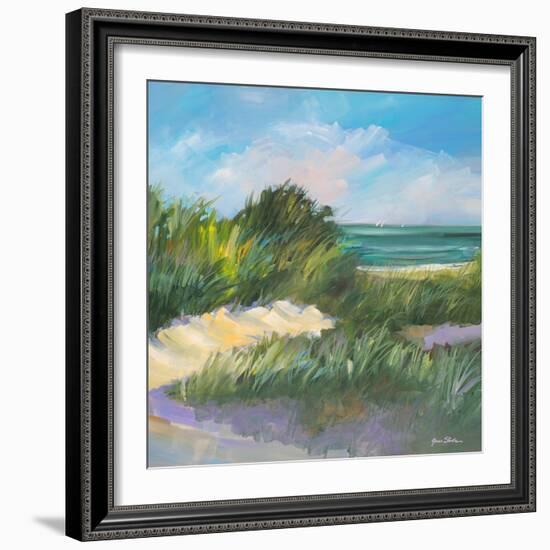 Blue Grass Breeze II-Jane Slivka-Framed Art Print