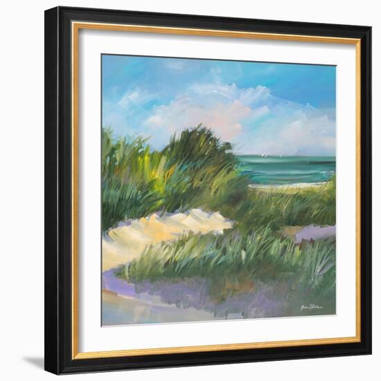 Blue Grass Breeze II-Jane Slivka-Framed Art Print