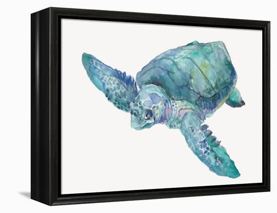 Blue Great Sea Turtle II-Jacob Q-Framed Stretched Canvas