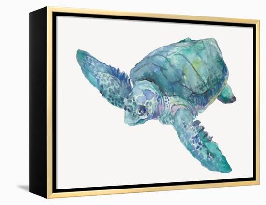 Blue Great Sea Turtle II-Jacob Q-Framed Stretched Canvas