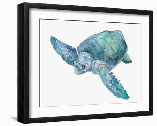 Blue Great Sea Turtle II-Jacob Q-Framed Art Print