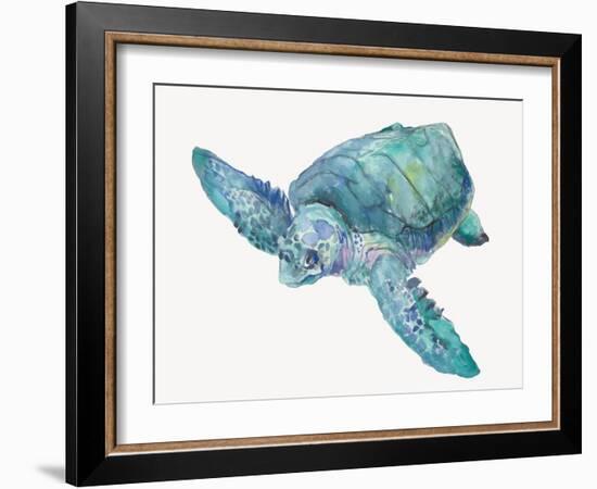 Blue Great Sea Turtle II-Jacob Q-Framed Art Print