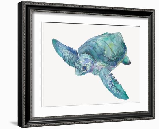 Blue Great Sea Turtle II-Jacob Q-Framed Art Print