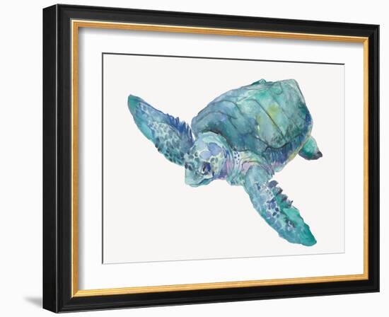 Blue Great Sea Turtle II-Jacob Q-Framed Art Print