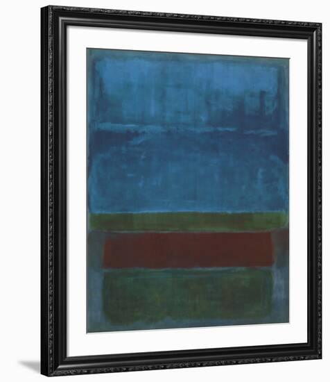 Blue, Green, and Brown-Mark Rothko-Framed Art Print