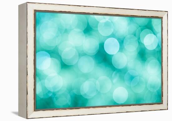 Blue, Green and Turquoise Festive Background-Mila May-Framed Stretched Canvas