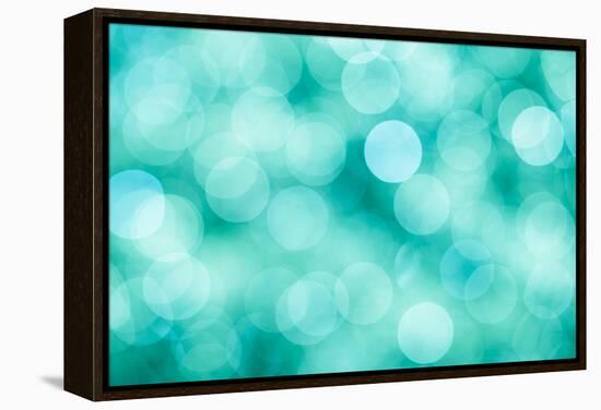 Blue, Green and Turquoise Festive Background-Mila May-Framed Stretched Canvas