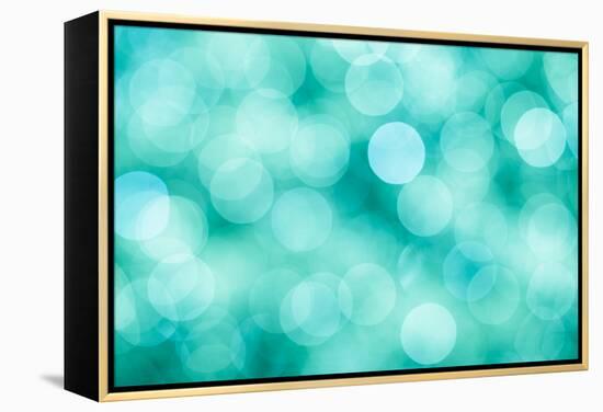 Blue, Green and Turquoise Festive Background-Mila May-Framed Stretched Canvas