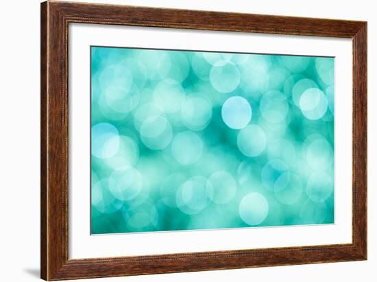 Blue, Green and Turquoise Festive Background-Mila May-Framed Art Print