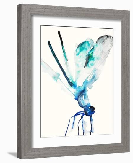 Blue & Green Dragonfly-Karin Johannesson-Framed Art Print