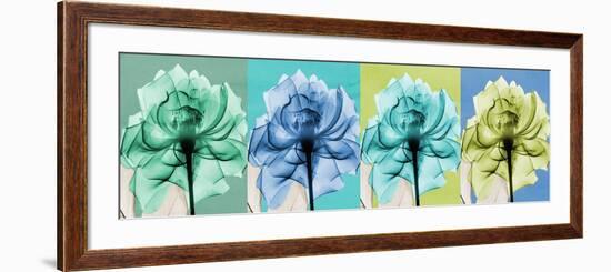 Blue Green Flowers 1-Albert Koetsier-Framed Premium Giclee Print