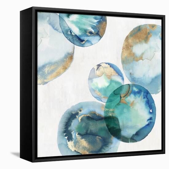 Blue Green Marbles I-PI Studio-Framed Stretched Canvas