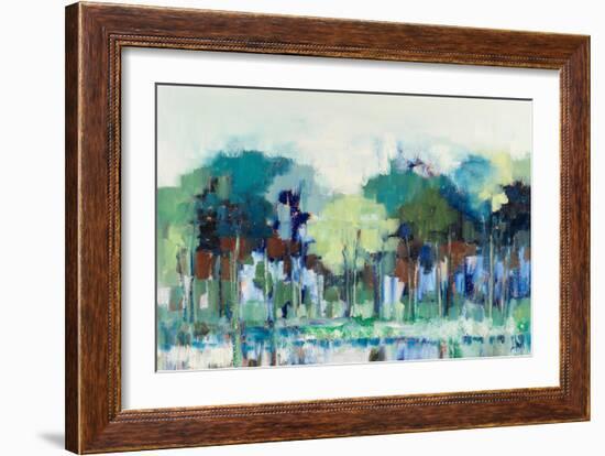 Blue Green Tree Reflections-Libby Smart-Framed Art Print