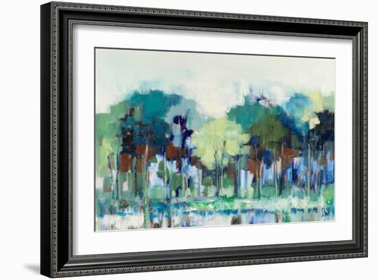 Blue Green Tree Reflections-Libby Smart-Framed Art Print