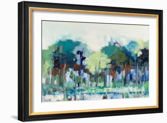 Blue Green Tree Reflections-Libby Smart-Framed Art Print