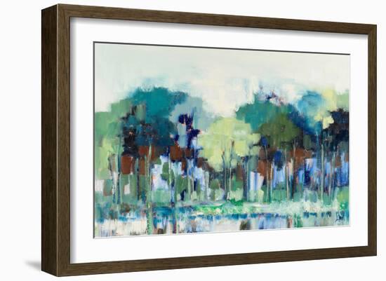 Blue Green Tree Reflections-Libby Smart-Framed Art Print