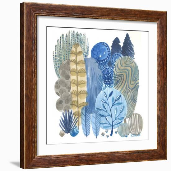 Blue Grey Trees-Kerstin Stock-Framed Art Print