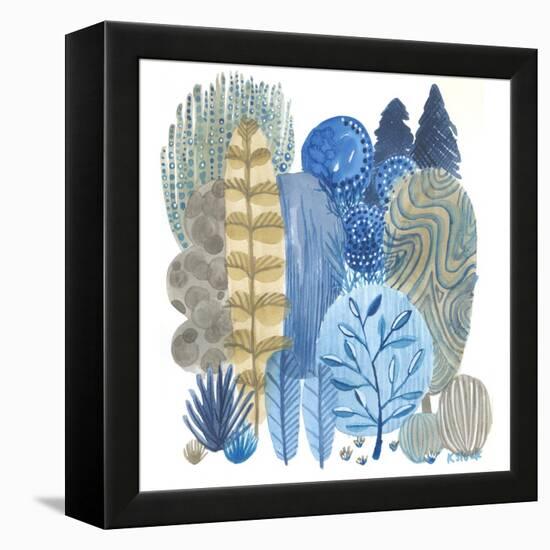 Blue Grey Trees-Kerstin Stock-Framed Stretched Canvas