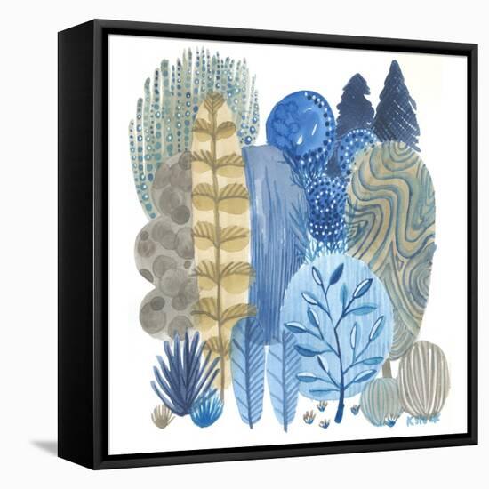 Blue Grey Trees-Kerstin Stock-Framed Stretched Canvas