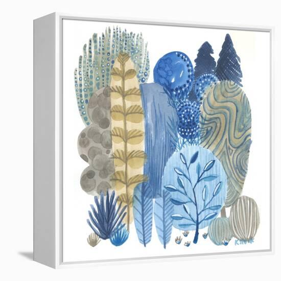 Blue Grey Trees-Kerstin Stock-Framed Stretched Canvas