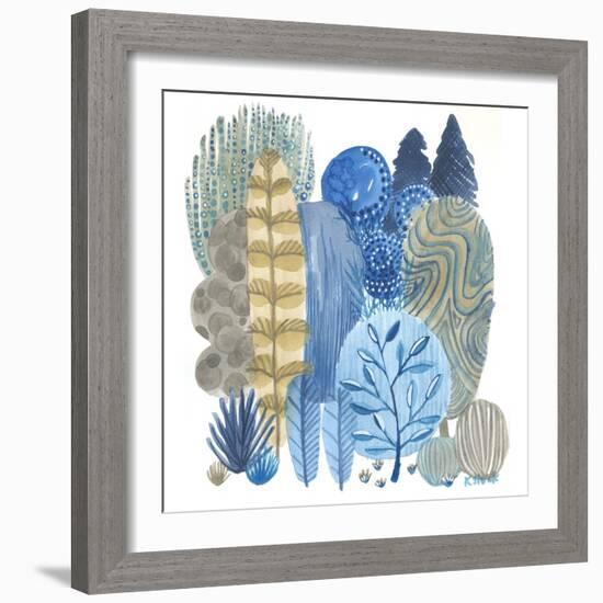 Blue Grey Trees-Kerstin Stock-Framed Premium Giclee Print