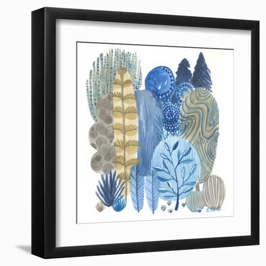 Blue Grey Trees-Kerstin Stock-Framed Art Print