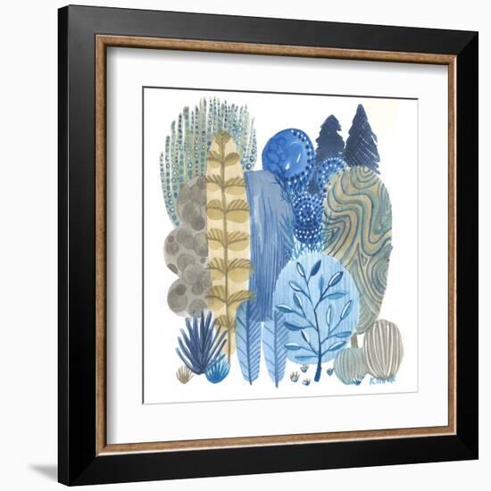 Blue Grey Trees-Kerstin Stock-Framed Art Print