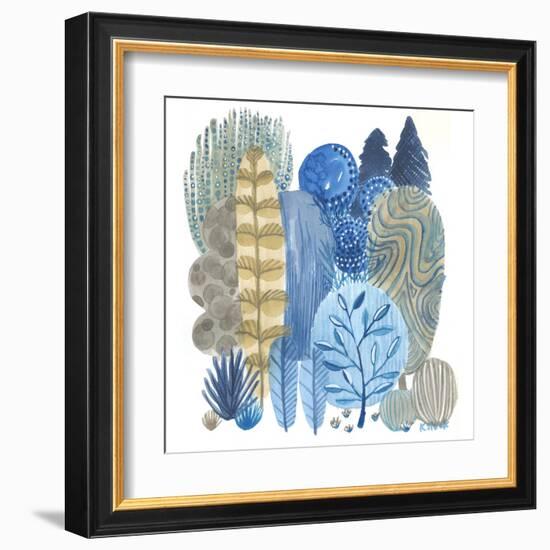 Blue Grey Trees-Kerstin Stock-Framed Art Print