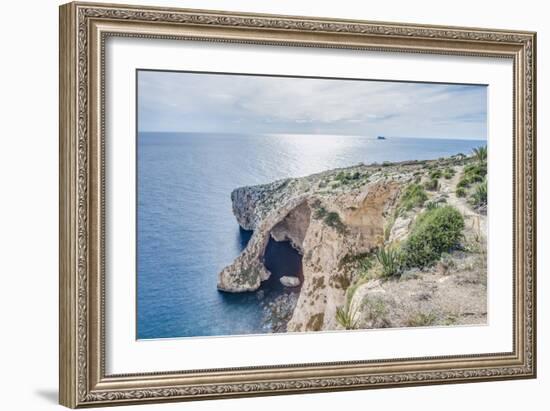 Blue Grotto on the Southern Coast of Malta.-Anibal Trejo-Framed Photographic Print