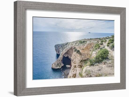 Blue Grotto on the Southern Coast of Malta.-Anibal Trejo-Framed Photographic Print