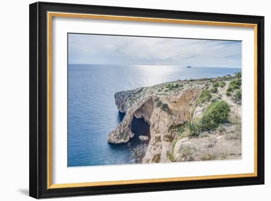 Blue Grotto on the Southern Coast of Malta.-Anibal Trejo-Framed Photographic Print