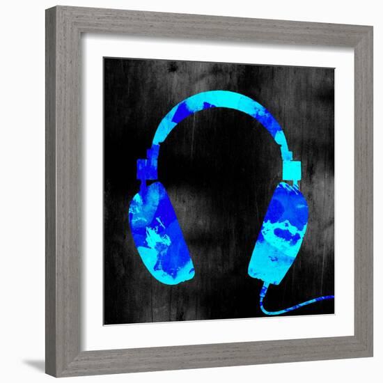 Blue Headphones-GI ArtLab-Framed Giclee Print