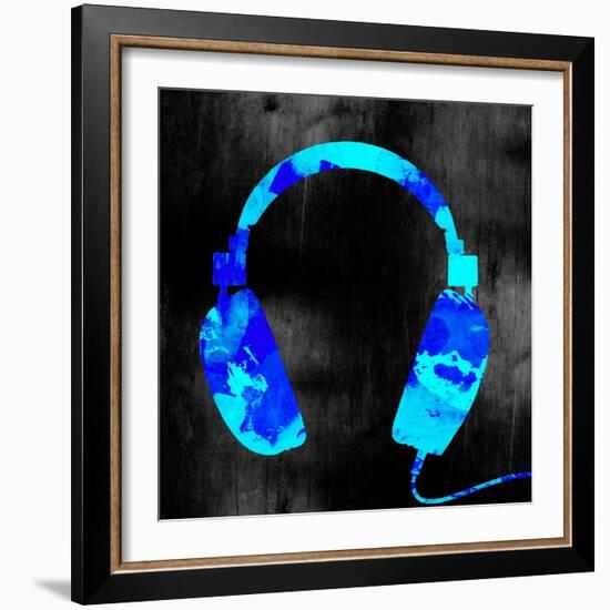 Blue Headphones-GI ArtLab-Framed Giclee Print