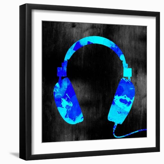 Blue Headphones-GI ArtLab-Framed Giclee Print