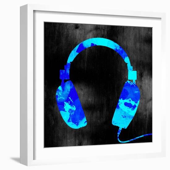 Blue Headphones-GI ArtLab-Framed Giclee Print