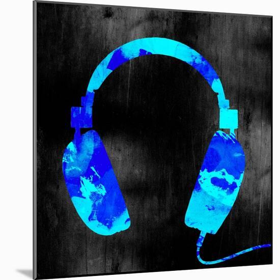 Blue Headphones-GI ArtLab-Mounted Giclee Print